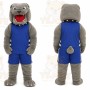 Gray Bulldog Mascot Costume for Sports Events