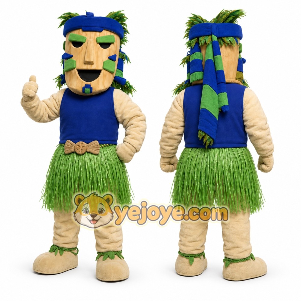 Beige Tribal Warrior Mascot Costume for Events and Promotions