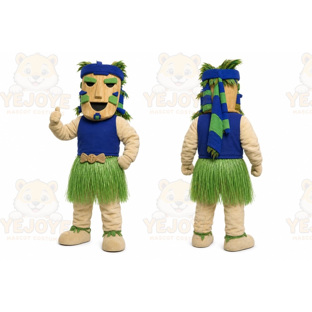 Beige Tribal Warrior Mascot Costume for Events and Promotions