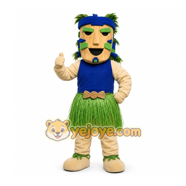 Beige Tribal Warrior Mascot Costume for Events and Promotions