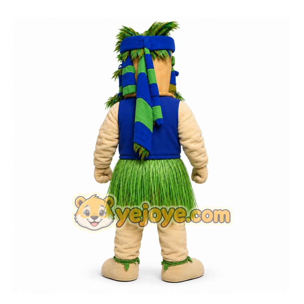 Beige Tribal Warrior Mascot Costume for Events and Promotions