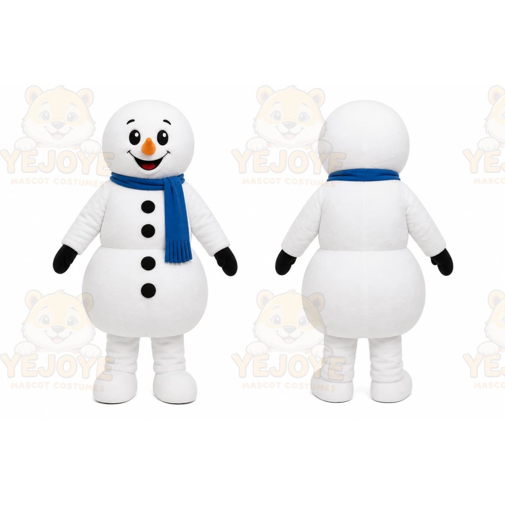 White Snowman Mascot Costume for Holiday Events