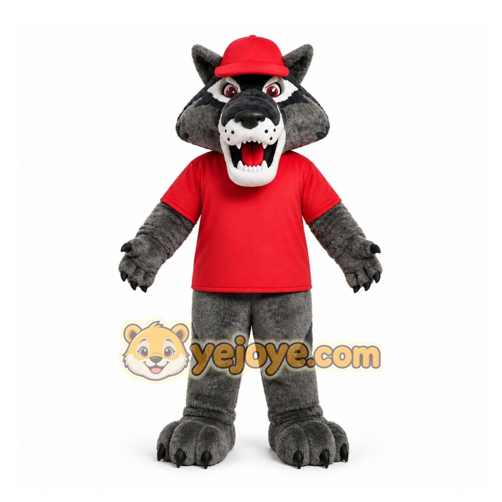 Gray Wolf Mascot Costume for Sports Events Gray Wolf Mascot Costume for Sports Events