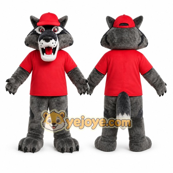Gray Wolf Mascot Costume for Sports Events