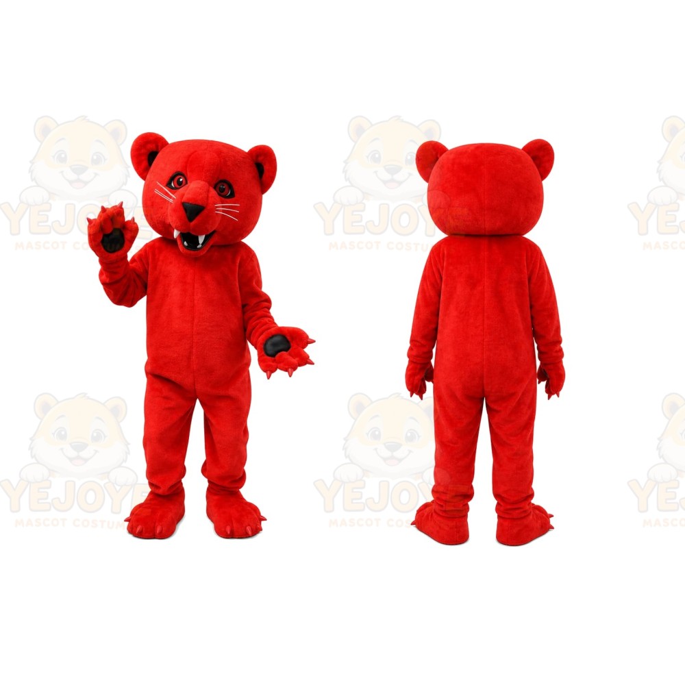 Red Bear Mascot Costume for Events and Promotions