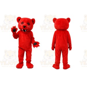 Red Bear Mascot Costume for Events and Promotions