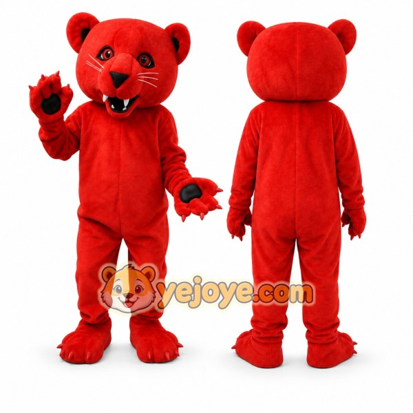 Red Bear Mascot Costume for Events and Promotions