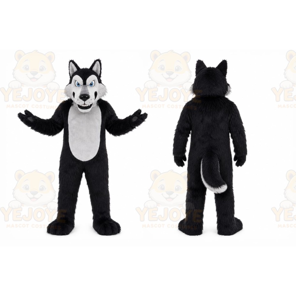 Black Wolf Mascot Costume for Events and Promotions