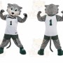 Gray Wildcat Mascot Costume for Sports Events