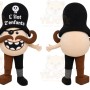 Black Pirate Mascot Costume for Children's Events