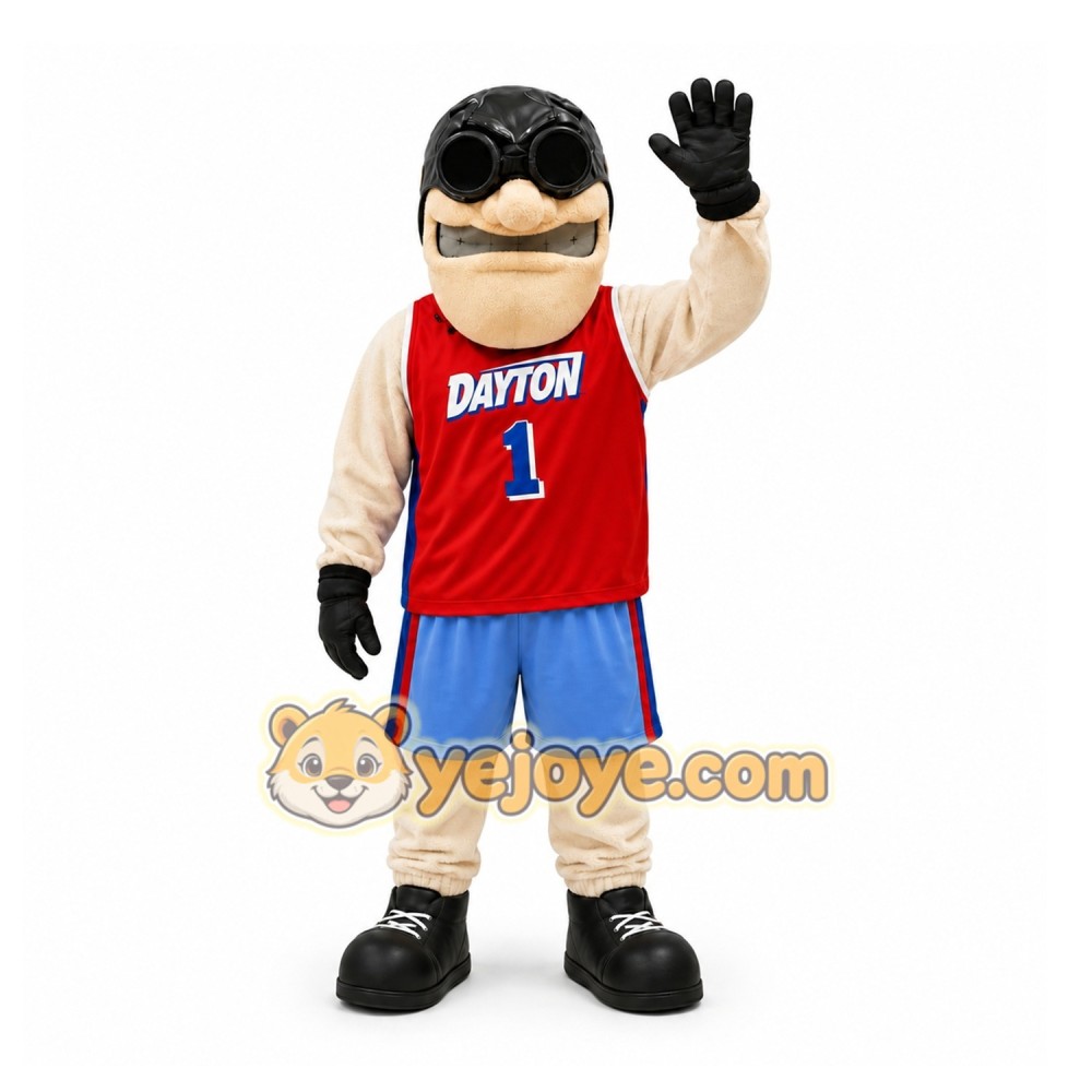 Beige Pilot Mascot Costume for Sports Events Beige Pilot Mascot Costume for Sports Events