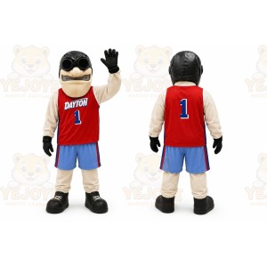 Beige Pilot Mascot Costume for Sports Events