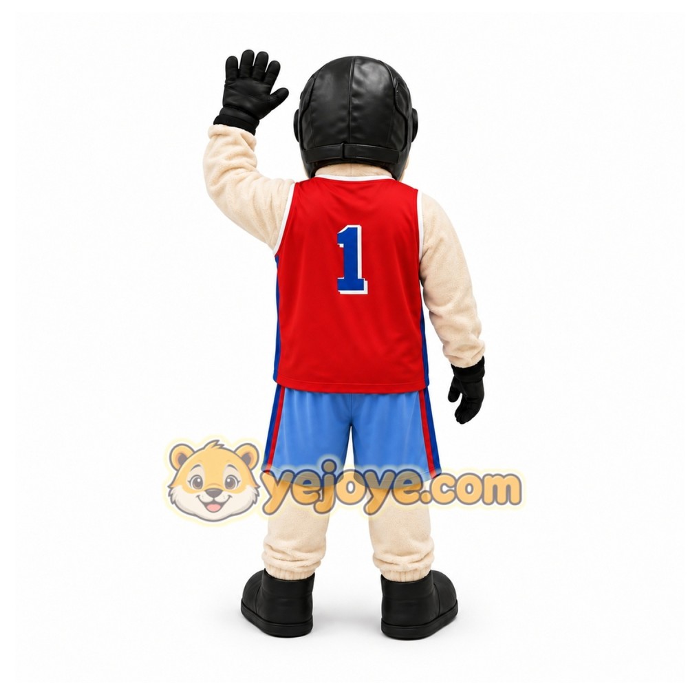 Beige Pilot Mascot Costume for Sports Events Beige Pilot Mascot Costume for Sports Events
