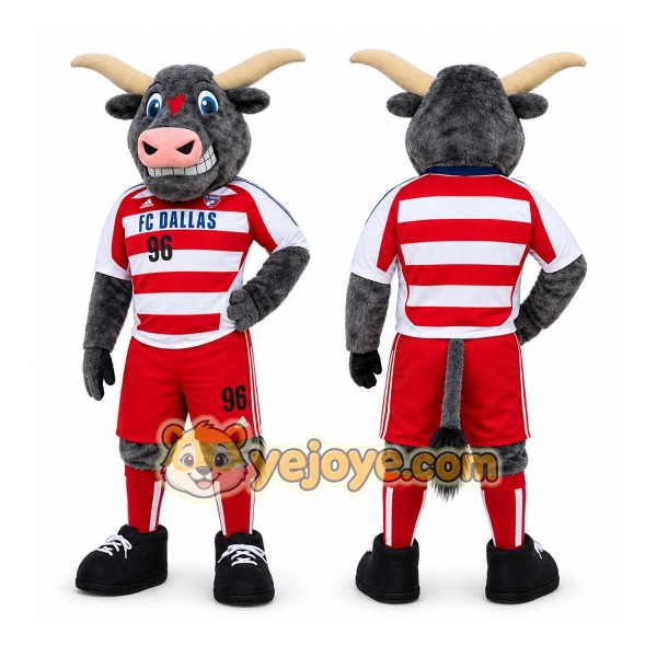 Gray Bull Mascot Costume for Sports Events