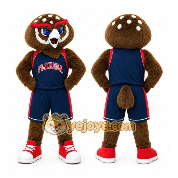 Brown Owl Mascot Costume for Sports Events