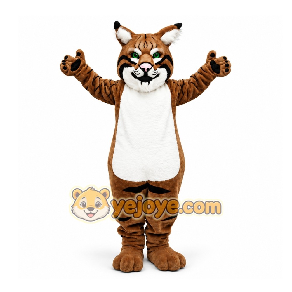 Brown Bobcat Mascot Costume for Sports Events Brown Bobcat Mascot Costume for Sports Events