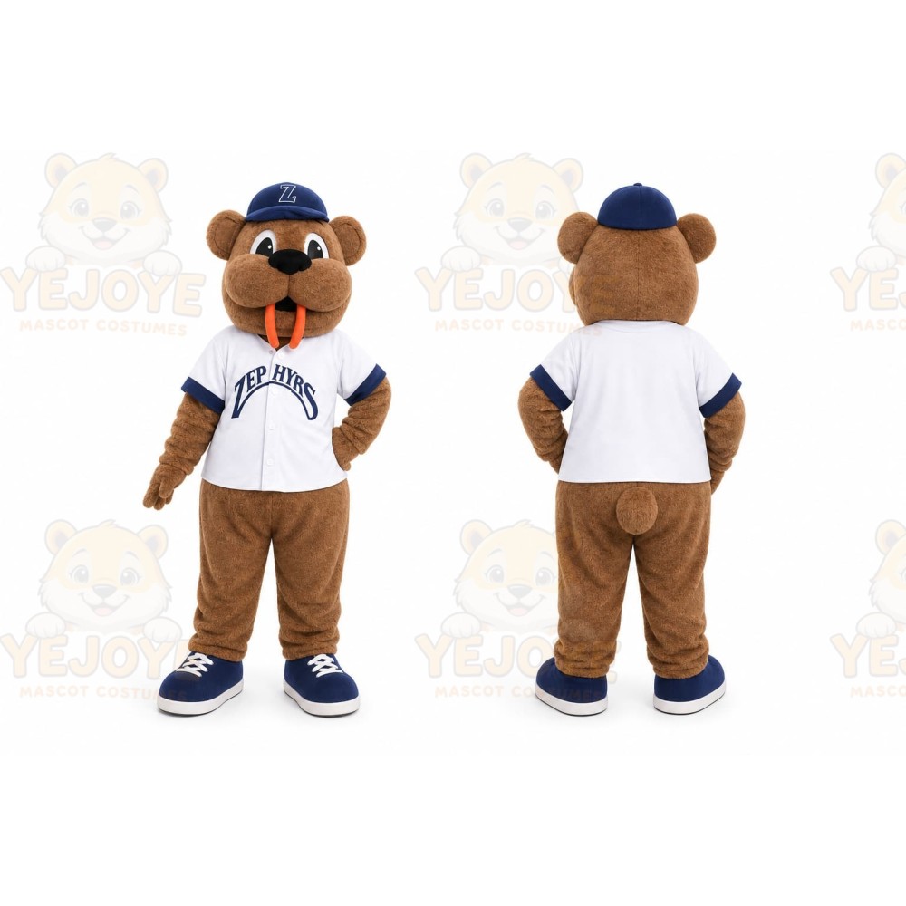 Brown Beaver Mascot Costume for Sports Events