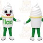 White Frozen Yogurt Cup Mascot Costume for Restaurant Promotions