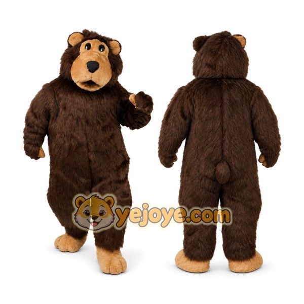Dark Brown Bear Mascot Costume for Events and Promotions