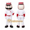 White Baseball With Mustache Mascot Costume for Sports Events White Baseball With Mustache Mascot Costume for Sports Events