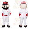 White Baseball With Mustache Mascot Costume for Sports Events