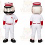 White Baseball With Mustache Mascot Costume for Sports Events
