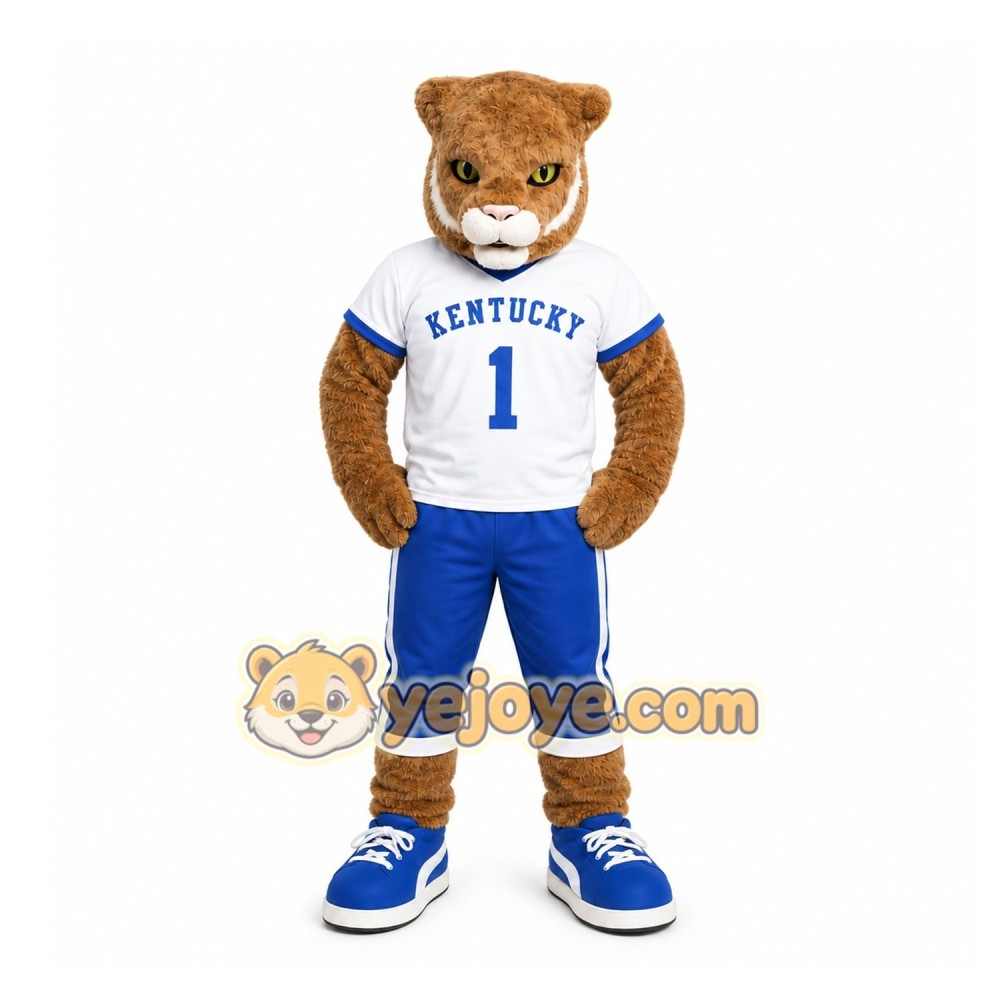 Brown Cougar Mascot Costume for Sports Events Brown Cougar Mascot Costume for Sports Events