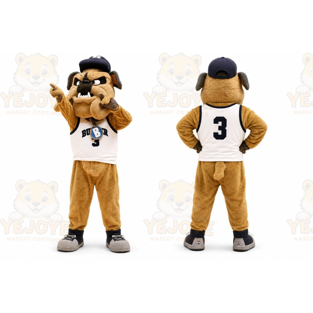 Brown Bulldog Mascot Costume for Sports Events