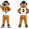 Brown Bulldog Mascot Costume for Sports Events