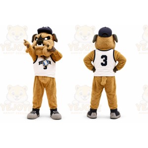 Brown Bulldog Mascot Costume for Sports Events