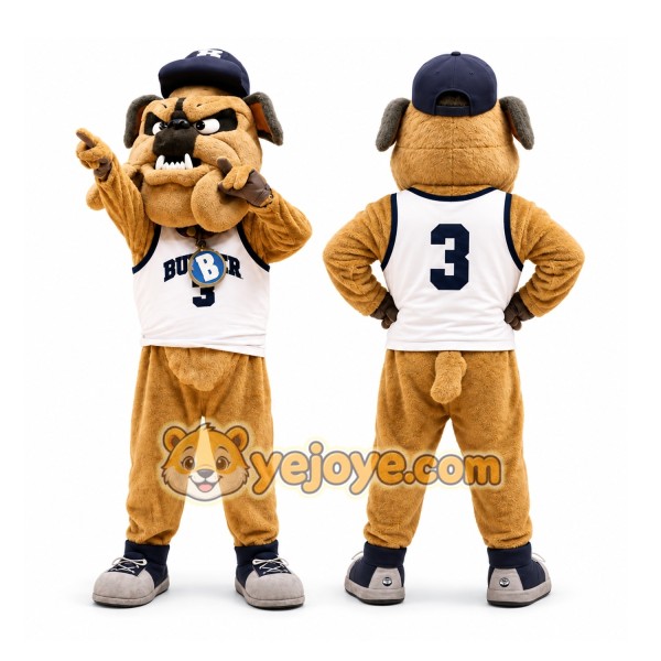 Brown Bulldog Mascot Costume for Sports Events