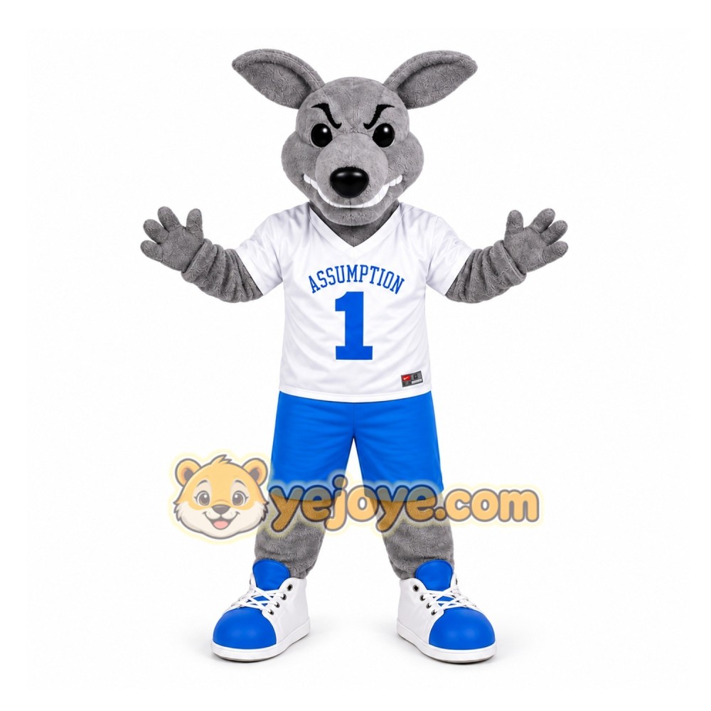 Gray Hound Dog Mascot Costume for Sports Events