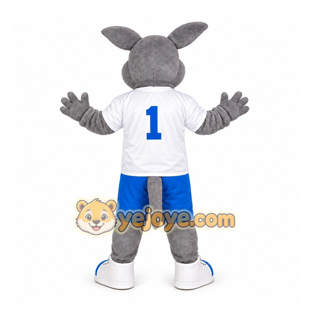 Gray Hound Dog Mascot Costume for Sports Events