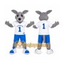 Gray Hound Dog Mascot Costume for Sports Events