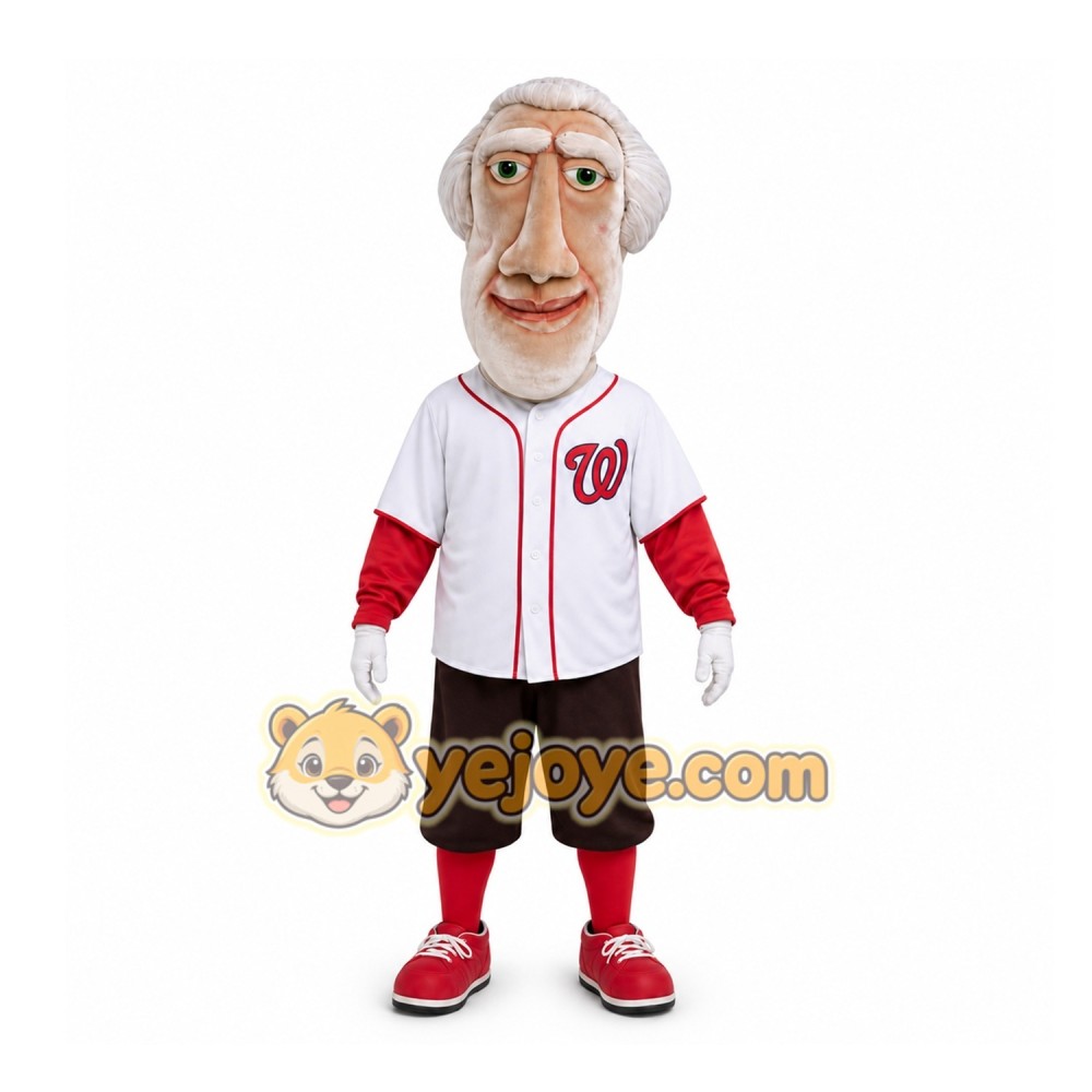 White Historical Figure Mascot Costume for Sports Events White Historical Figure Mascot Costume for Sports Events