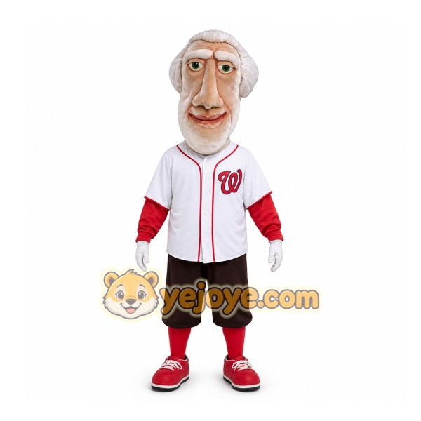 White Historical Figure Mascot Costume for Sports Events