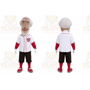 White Historical Figure Mascot Costume for Sports Events