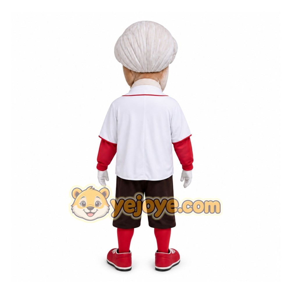 White Historical Figure Mascot Costume for Sports Events White Historical Figure Mascot Costume for Sports Events