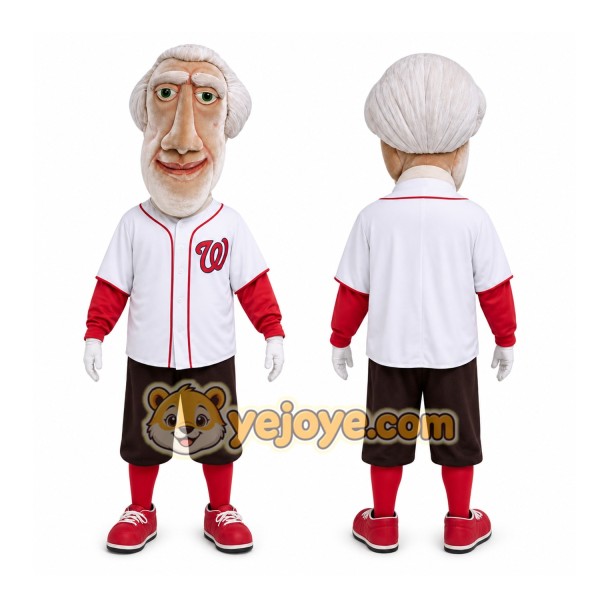 White Historical Figure Mascot Costume for Sports Events