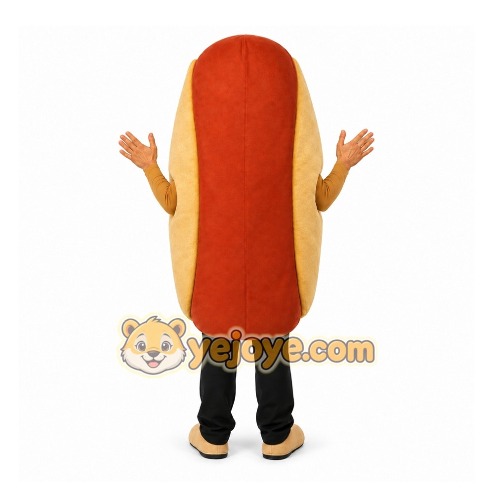 Brown Hot Dog Mascot Costume for Restaurant Promotions Brown Hot Dog Mascot Costume for Restaurant Promotions