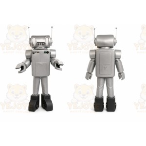 Silver Robot Mascot Costume for Events and Promotions
