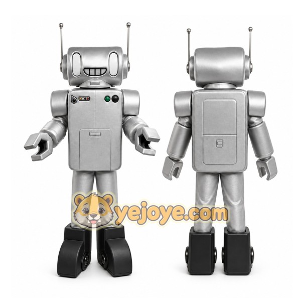 Silver Robot Mascot Costume for Events and Promotions