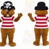 Brown Beaver Pirate Mascot Costume for Children's Events