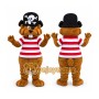 Brown Beaver Pirate Mascot Costume for Children's Events