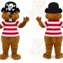 Brown Beaver Pirate Mascot Costume for Children's Events