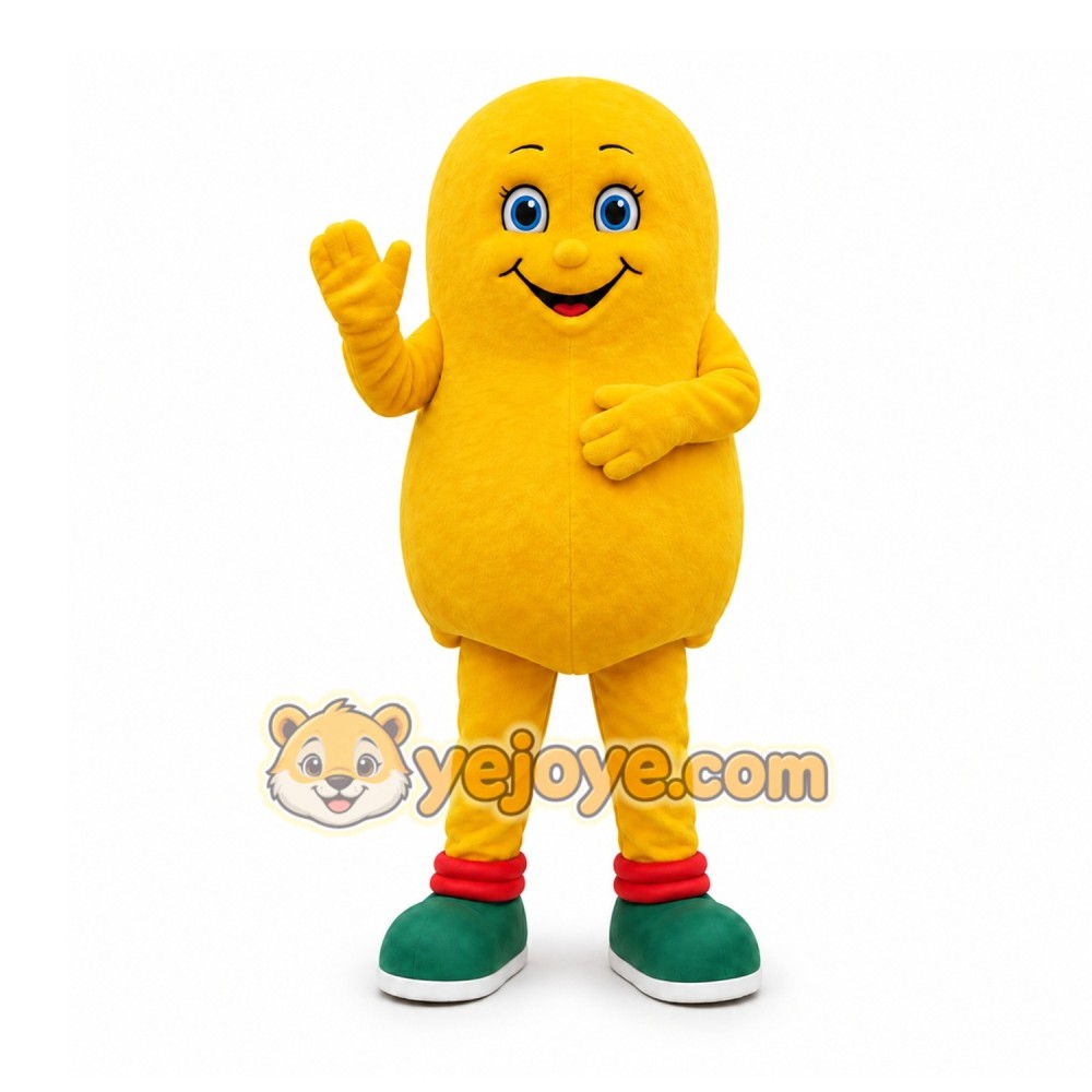 Yellow Peanut Mascot Costume for Events and Promotions Yellow Peanut Mascot Costume for Events and Promotions