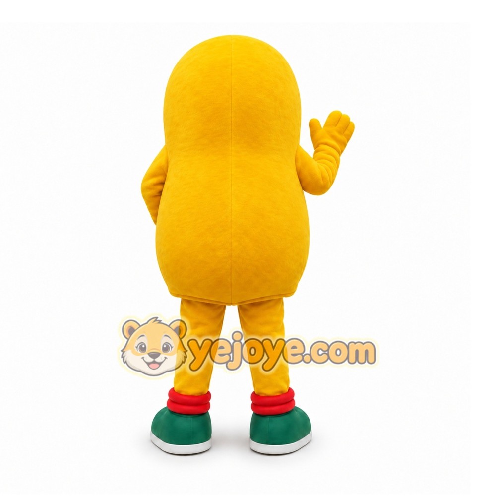 Yellow Peanut Mascot Costume for Events and Promotions Yellow Peanut Mascot Costume for Events and Promotions