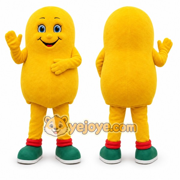 Yellow Peanut Mascot Costume for Events and Promotions