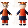 Orange Child In Traditional Costume Mascot Costume for Events and Promotions