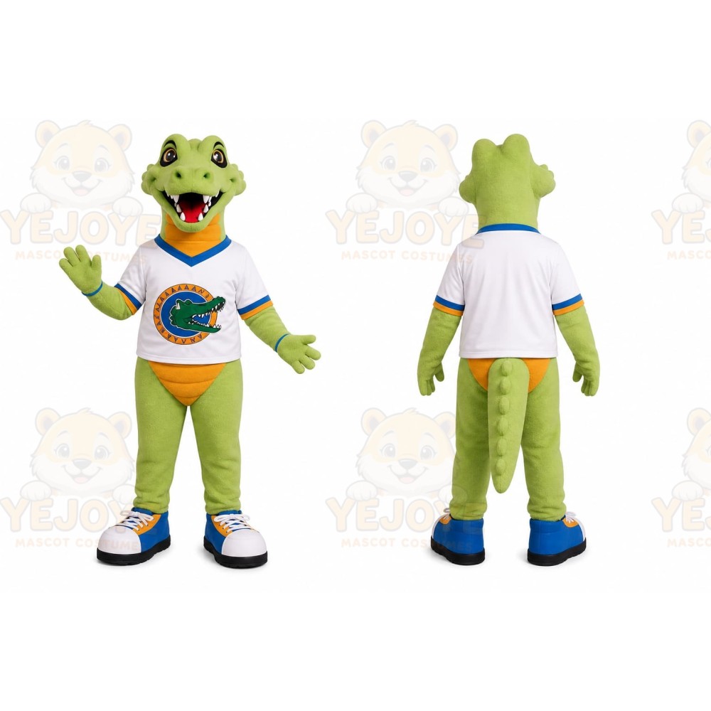 Green Alligator Mascot Costume for Sports Events